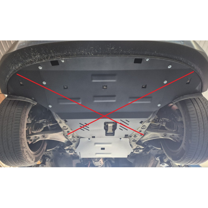 Skid Plate for Catalytic Converter, Scut Protection, Hyundai Santa Fe 2024 - Present - EDK.ro
