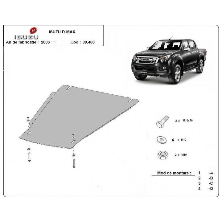 Scut Cutie de Viteze, Scut Protection, Isuzu D-Max 2012 - 2019 - EDK.ro
