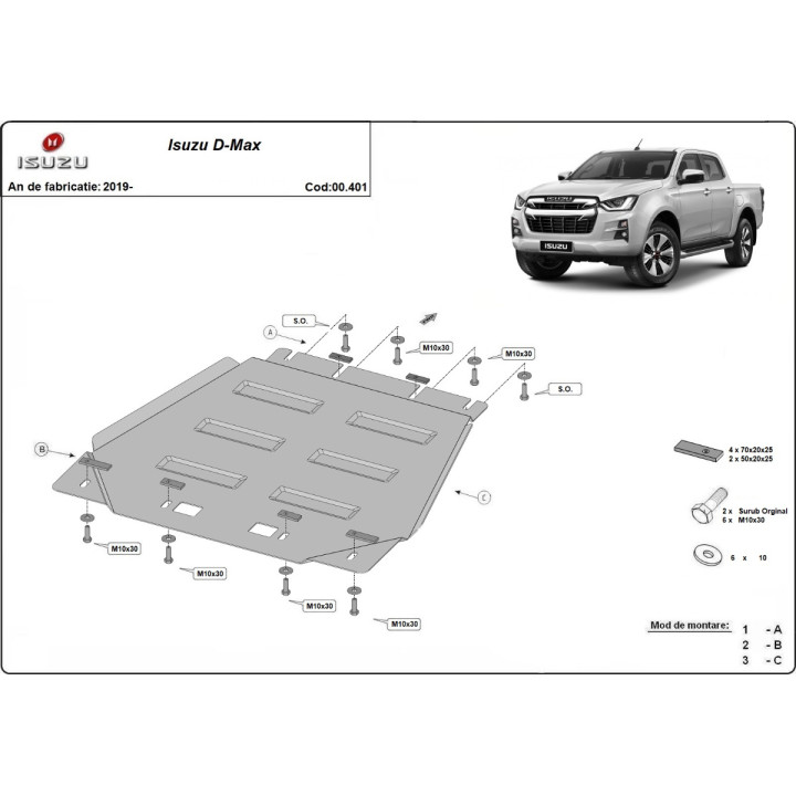 Scut Cutie de Viteze, Scut Protection, Isuzu D-Max 2019 - Prezent - EDK.ro