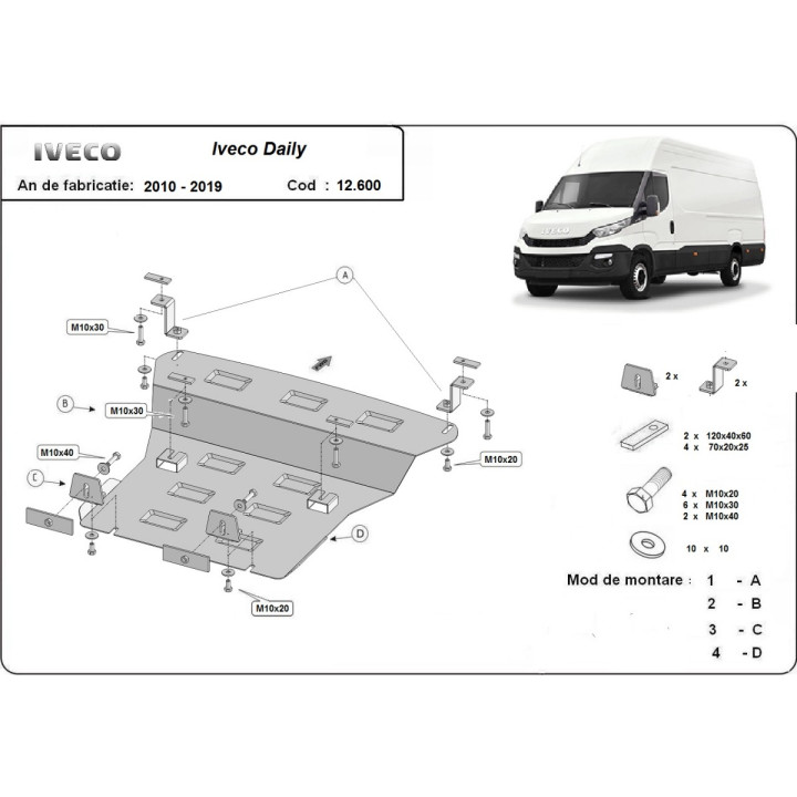 Scut Motor, Scut Protection 6, Iveco Daily 2014 - Prezent - EDK.ro
