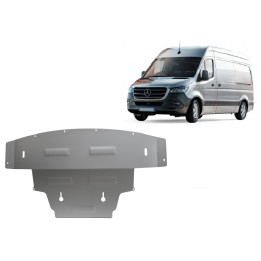 Aluminium Skid Plate for Engine, Scut Protection Rear Wheel Drive, Mercedes-Benz Sprinter 2018 - Present - EDK.ro