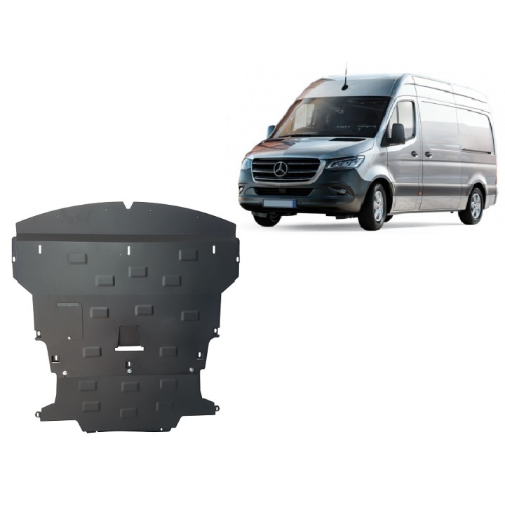 Skid Plate for Engine, Scut Protection Sprinter Front Wheel Drive, Mercedes-Benz Sprinter 2018 - Present - EDK.ro