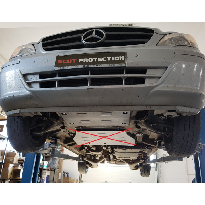Metal Skid Plate for Engine, Scut Protection 2.2 D 4x2 4x4, Mercedes-Benz Vito 2003 - 2014 - EDK.ro