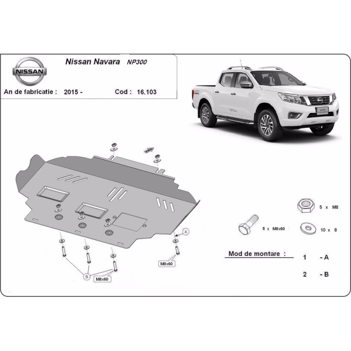 Scut Motor, Scut Protection After, Nissan Navara 2015 - 2021 - EDK.ro