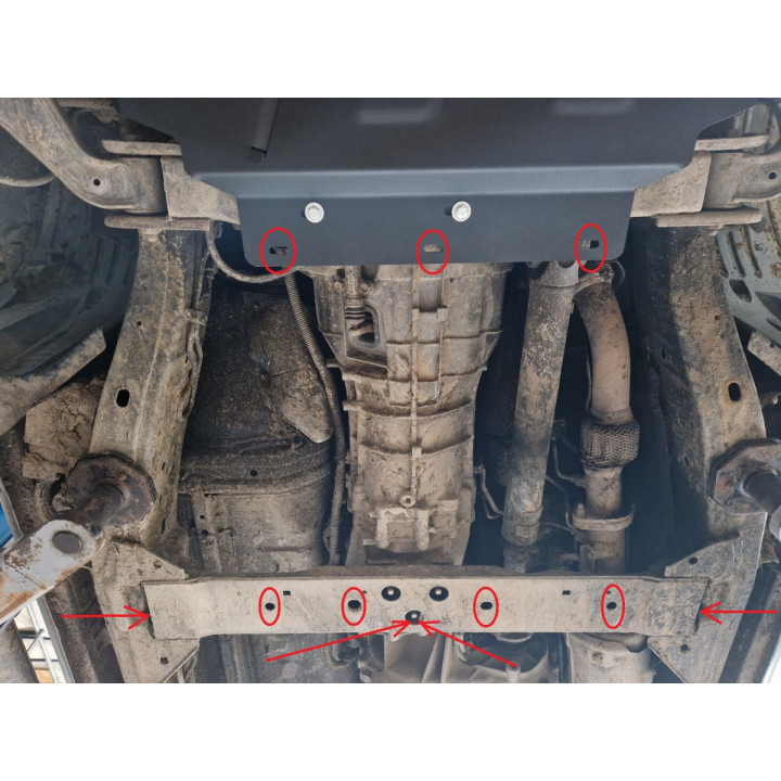 Skid Plate for Gearbox and Transfer Case, Scut Protection, Nissan Pathfinder 2005 - 2015 - EDK.ro
