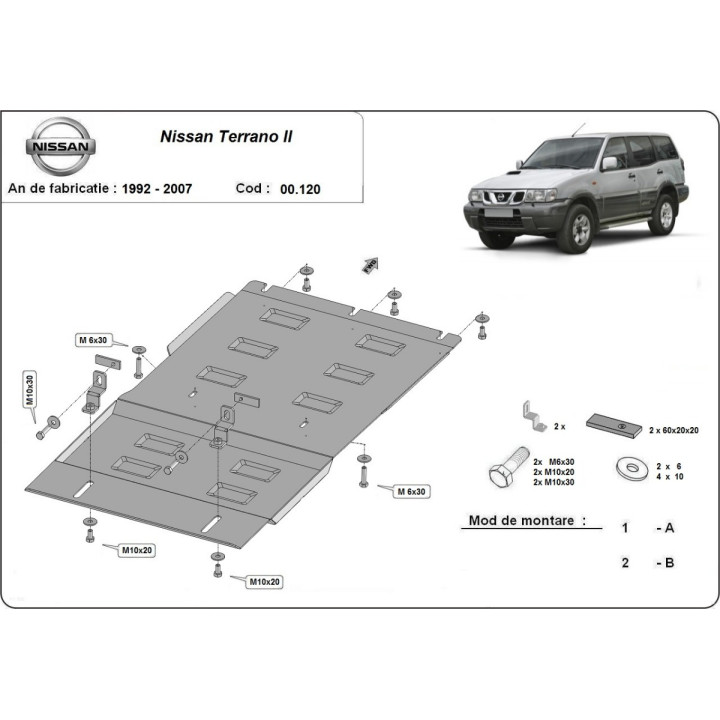 Scut Cutie de Viteze, Scut Protection, Nissan Terrano II 1992 - 2007 - EDK.ro