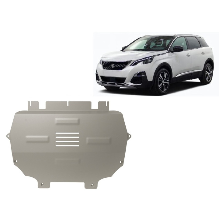 Aluminium Skid Plate for Engine, Scut Protection, Peugeot 5008 2017 - Present - EDK.ro