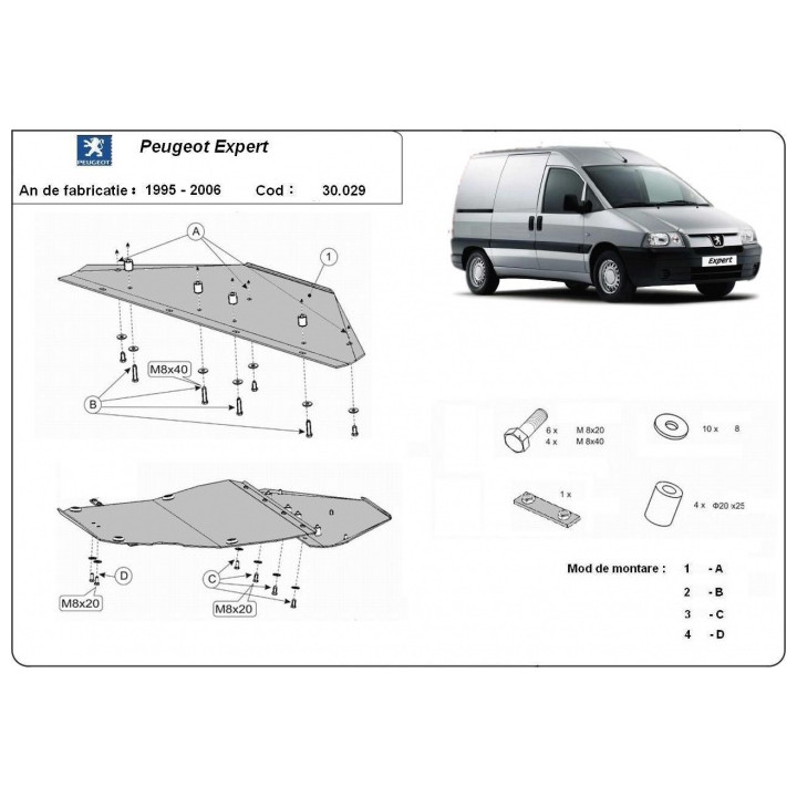 Scut Motor, Scut Protection, Peugeot Expert 1995 - 2006 - EDK.ro