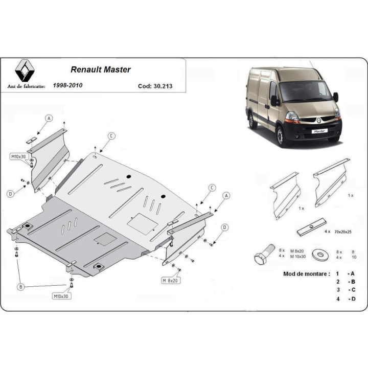 Scut Motor, Scut Protection 2, Renault Master 1998 - 2010 - EDK.ro