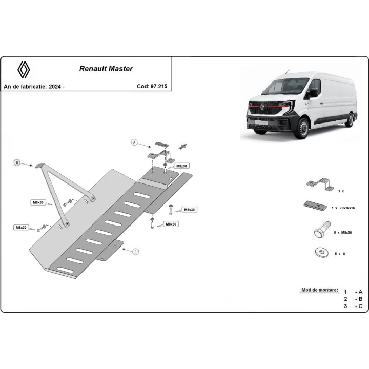 Scut Clapetă, Scut Protection Catalyst și Stop&Go, Renault Master 2024 - Prezent - EDK.ro