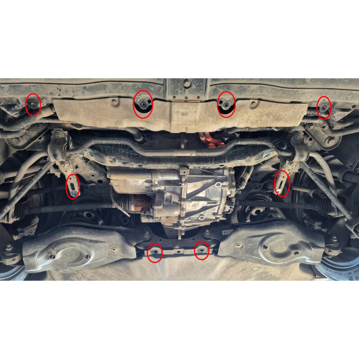 Aluminium Skid Plate for Engine, Scut Protection AWD Rear, Tesla Model Y 2024 - Present - EDK.ro