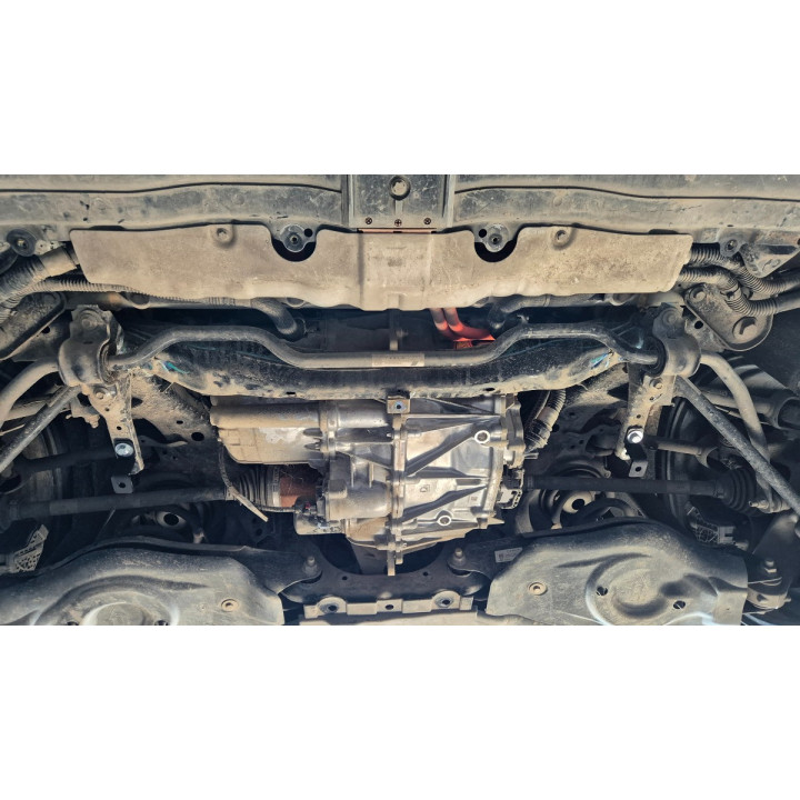 Aluminium Skid Plate for Engine, Scut Protection AWD Rear, Tesla Model Y 2024 - Present - EDK.ro