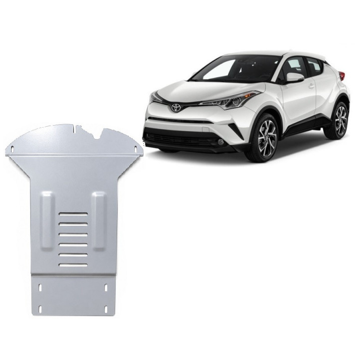 Aluminium Skid Plate for Catalytic Converter, Scut Protection Anti Theft, Toyota C-HR 2016 - 2023 - EDK.ro