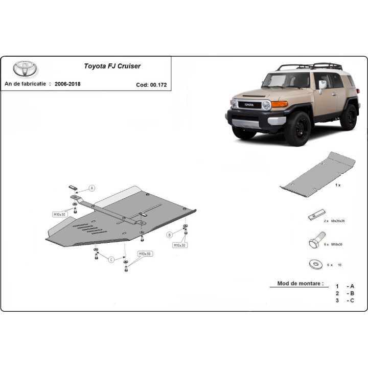 Scut Cutie de Viteze, Scut Protection, Toyota FJ Cruiser 2006 - 2018 - EDK.ro