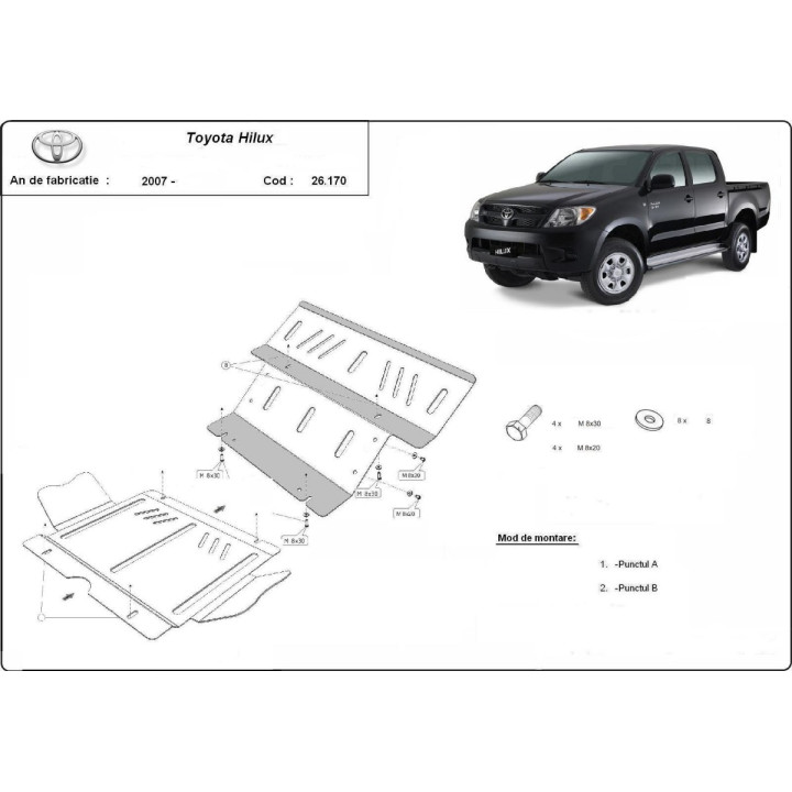 Scut Motor, Scut Protection, Toyota Hilux 2004 - 2015 - EDK.ro