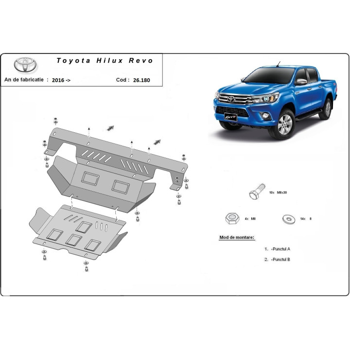 Scut Motor și Radiator, Scut Protection Revo, Toyota Hilux 2016 - Prezent - EDK.ro