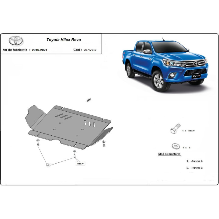 Scut Motor din Metalic, Scut Protection Revo, Toyota Hilux 2016 - Prezent - EDK.ro