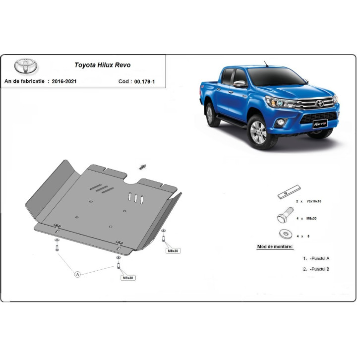 Scut Cutie de Viteze din Metalic, Scut Protection Revo, Toyota Hilux 2016 - Prezent - EDK.ro