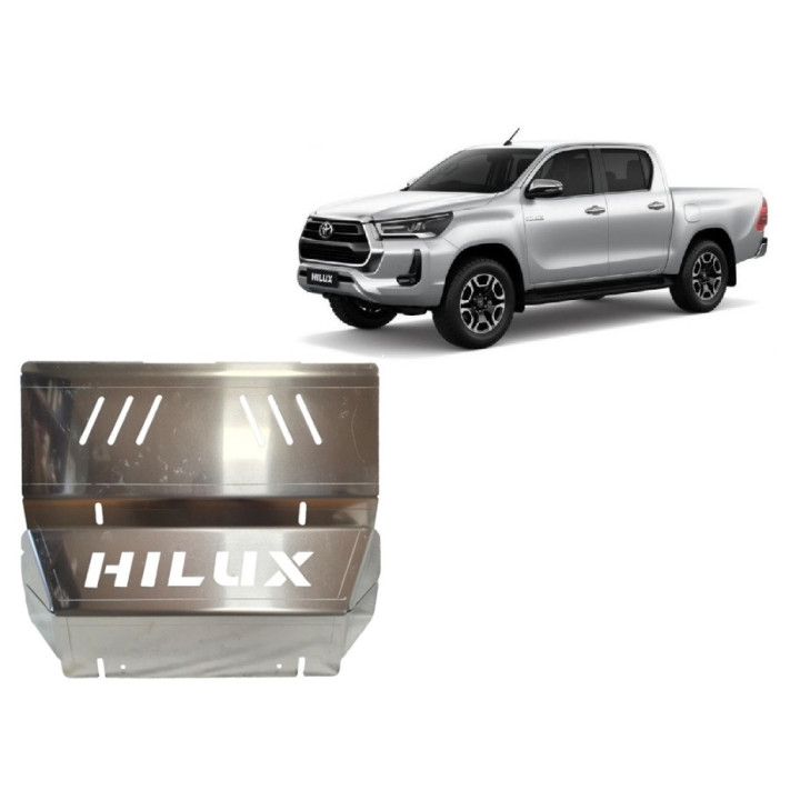 Aluminium Skid Plate for Radiator, Scut Protection, Toyota Hilux Invincible 2021 - Present - EDK.ro