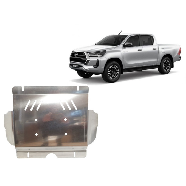 Aluminium Skid Plate for Engine, Scut Protection, Toyota Hilux Invincible 2021 - Present - EDK.ro