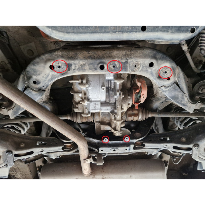 Skid Plate for Rear Differential, Scut Protection Hybrid, Toyota RAV4 2018 - 2025 - EDK.ro