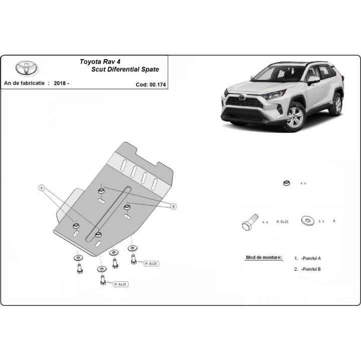 Scut Diferențial Spate, Scut Protection Rav 4, Toyota RAV4 2018 - Prezent - EDK.ro