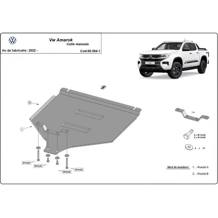 Scut Cutie de Viteze, Scut Protection Manual, Volkswagen Amarok 2022 - Prezent - EDK.ro