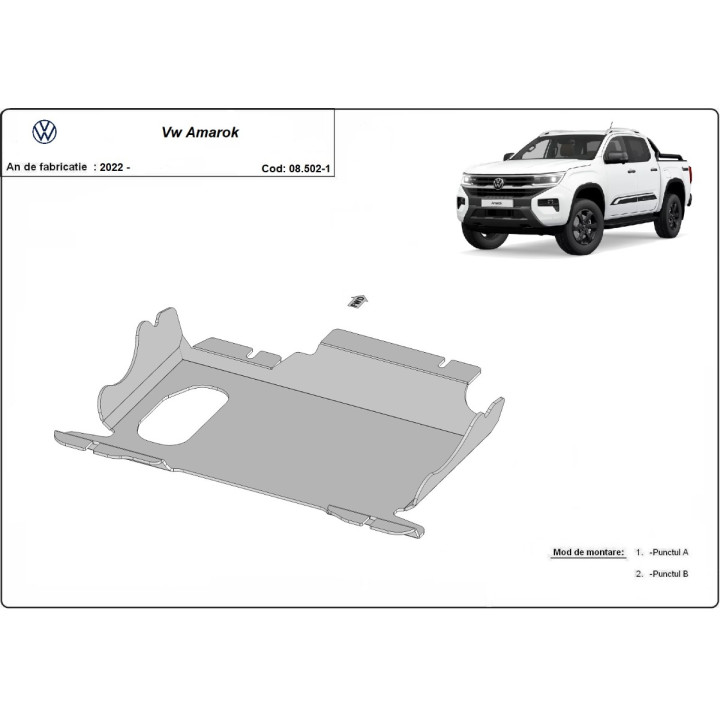 Scut Motor, Scut Protection, Volkswagen Amarok 2022 - Prezent - EDK.ro