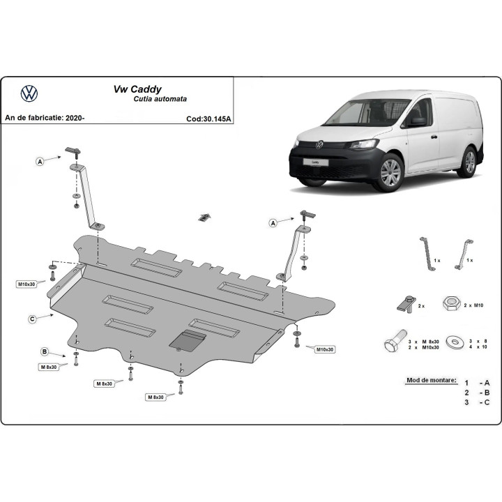 Scut Motor, Scut Protection Cutie Automată, Volkswagen Caddy 2020 - Prezent - EDK.ro