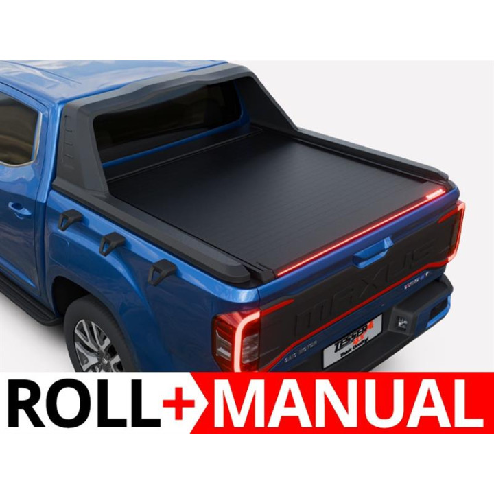 Manual Roll Top Tonneau Bed Cover, Tessera 4x4 Roll+, Maxus T90 EV with OEM Rollbar 2021 - Present - EDK.ro