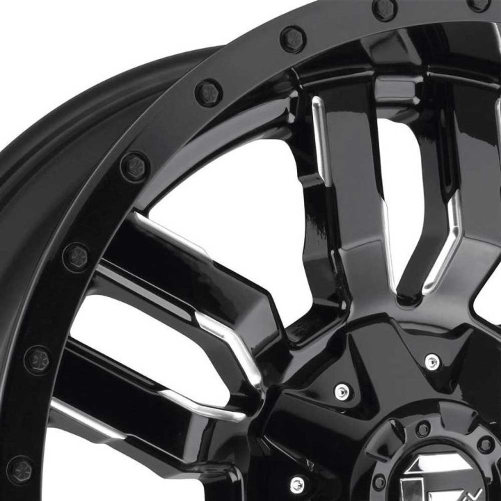 Jantă de Aluminiu, FUEL D596 SLEDGE, 18x8.0, ET 35, 5x127 / 5x110, 72.56, Negru - EDK.ro