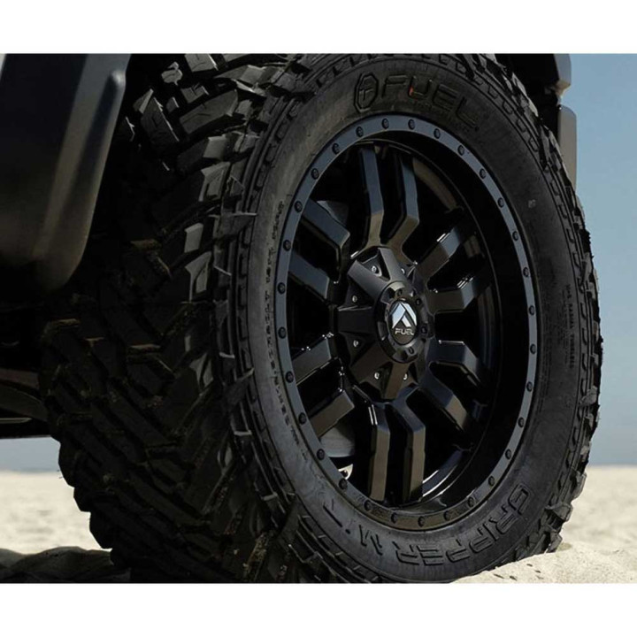 Jantă de Aluminiu, FUEL D596 SLEDGE, 18x8.0, ET 35, 5x127 / 5x110, 72.56, Negru - EDK.ro