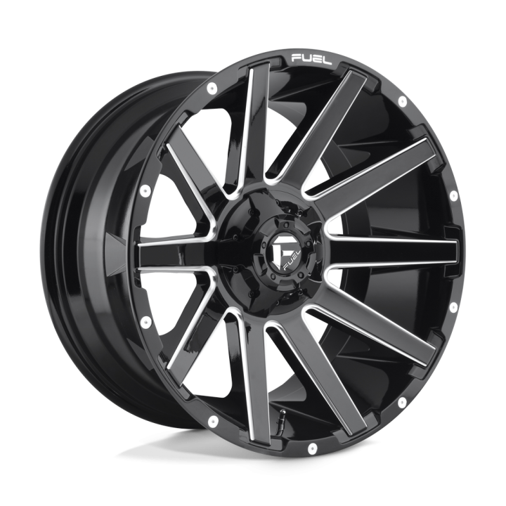 Jantă de Aluminiu, FUEL D615 CONTRA, 22x12.0, ET -44, 5x114.3 / 5x127, 78.1, Negru - EDK.ro