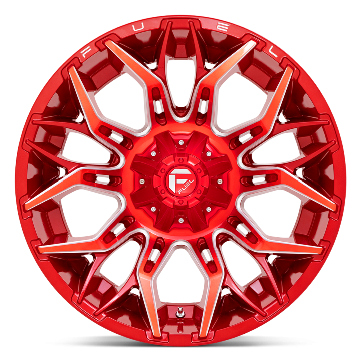 Jantă de Aluminiu, FUEL D771 TWITCH, 22x12.0, ET -44, 5x114.3 / 5x127, 78.1, Roșu - EDK.ro