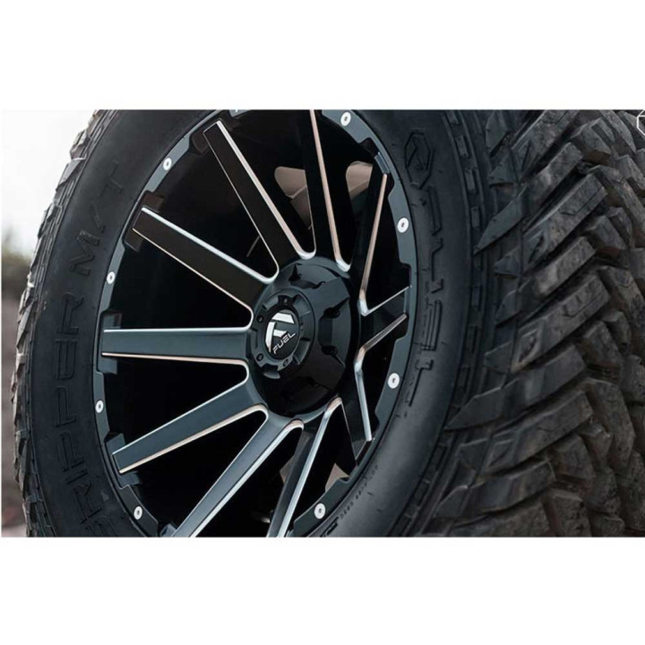 Jantă de Aluminiu, FUEL D616 CONTRA, 20x9.0, ET 20, 5x127 / 5x139.7, 87.1, Negru - EDK.ro