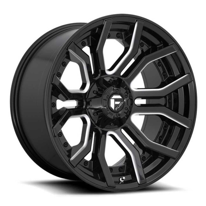 Alloy Wheel, FUEL D711 RAGE, 20x9.0, ET 1, 5x127 / 5x139.7, 87.1, Black - EDK.ro