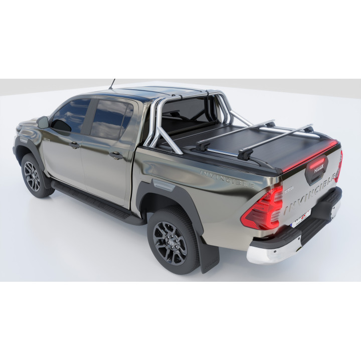 Manual Roll Top Tonneau Bed Cover, Tessera 4x4 Roll+, Toyota Hilux Double Cab 2016 - 2026 - EDK.ro