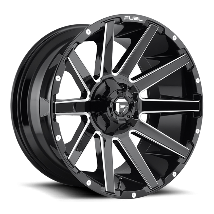 Alloy Wheel, FUEL D615 CONTRA, 20x10.0, ET -18, 5x139.7 / 5x150, 110.1, Black - EDK.ro