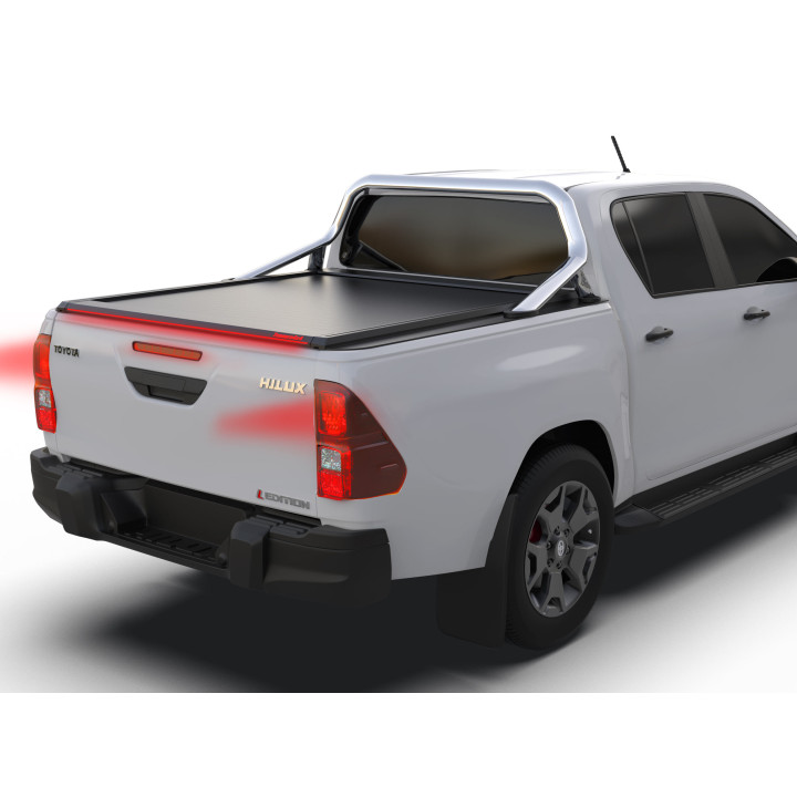 Manual Roll Top Tonneau Bed Cover, Tessera 4x4 Roll+, Toyota Hilux with OEM Rollbar Double Cab 2016 - 2026 - EDK.ro