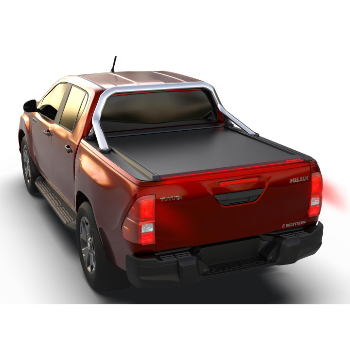 Manual Roll Top Tonneau Bed Cover, Tessera 4x4 Roll+, Toyota Hilux with OEM Rollbar Double Cab 2016 - 2026 - EDK.ro