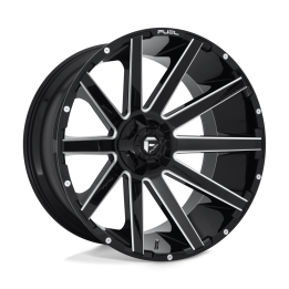 Alloy Wheel, FUEL D615 CONTRA, 24x12.0, ET -44, 6x135 / 6x139.7, 106.1, Black - EDK.ro