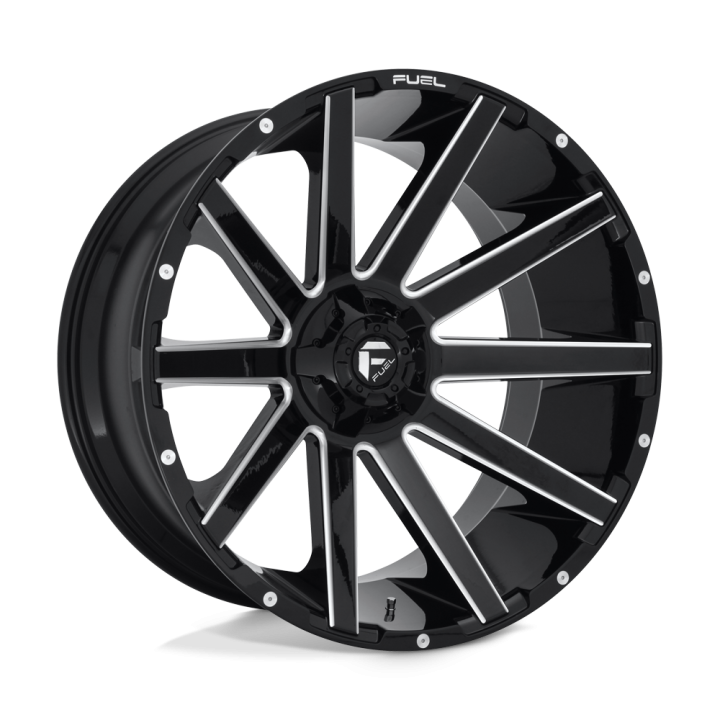 Alloy Wheel, FUEL D615 CONTRA, 24x12.0, ET -44, 6x135 / 6x139.7, 106.1, Black - EDK.ro