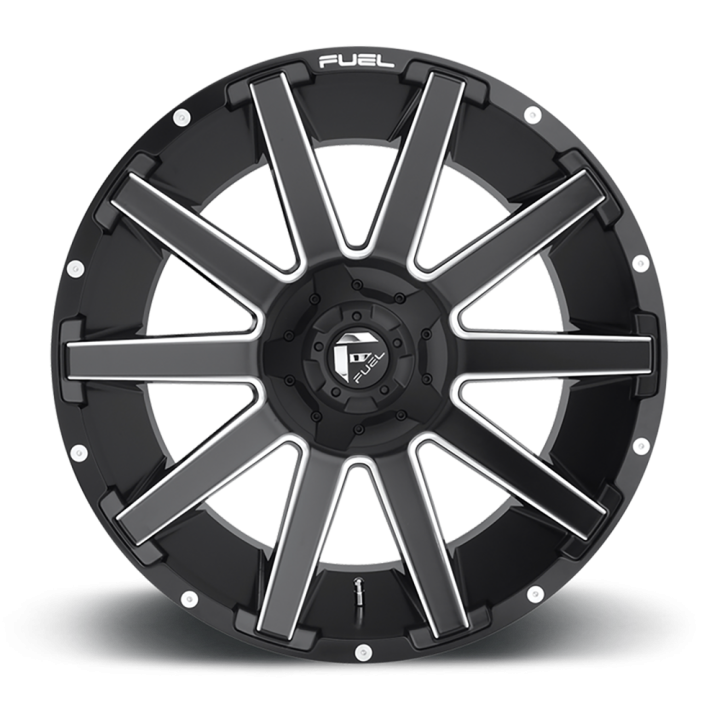 Alloy Wheel, FUEL D616 CONTRA, 18x9.0, ET -12, 6x135 / 6x139.7, 106.1, Black - EDK.ro