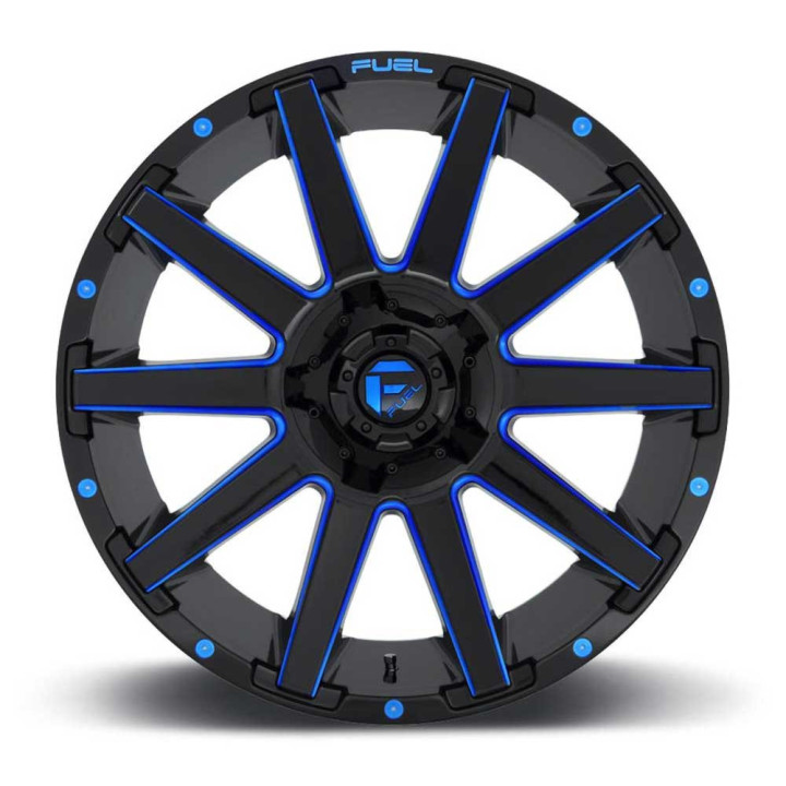 Jantă de Aluminiu, FUEL D644 CONTRA, 20x9.0, ET 2, 6x135 / 6x139.7, 106.1, Negru - EDK.ro