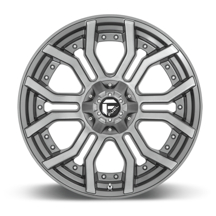 Jantă de Aluminiu, FUEL D713 RAGE, 20x9.0, ET 1, 6x135 / 6x139.7, 106.1, Gri Metalizat - EDK.ro