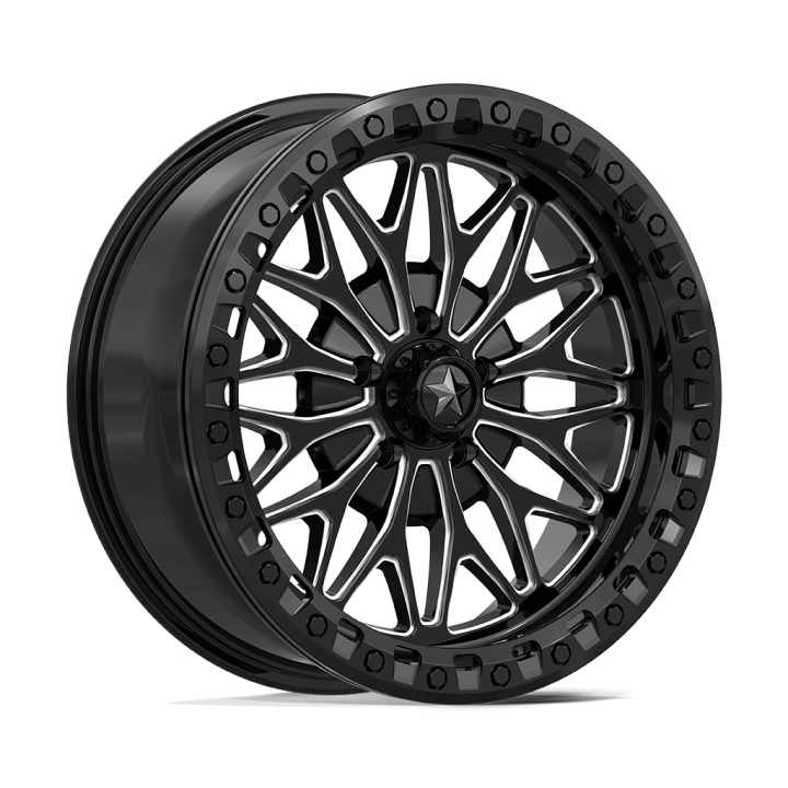 Alloy Wheel, MSA OffRoad Wheels MA53 BOLO Beadlock, 18x7.0, ET 10, 5x114.3, 72.56, Black - EDK.ro