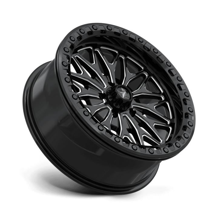 Alloy Wheel, MSA OffRoad Wheels MA53 BOLO Beadlock, 18x7.0, ET 10, 5x114.3, 72.56, Black - EDK.ro