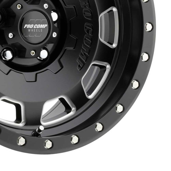 Jantă de Aluminiu, Pro Comp 5160, 17x9.0, ET -6, 5x127, 71.5, Negru - EDK.ro
