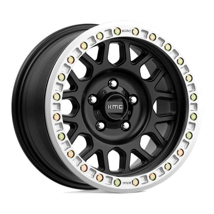 Alloy Wheel, KMC KM234 GRENADE DESERT Beadlock, 20x9.0, ET -12, 5x127, 71.5, Black - EDK.ro