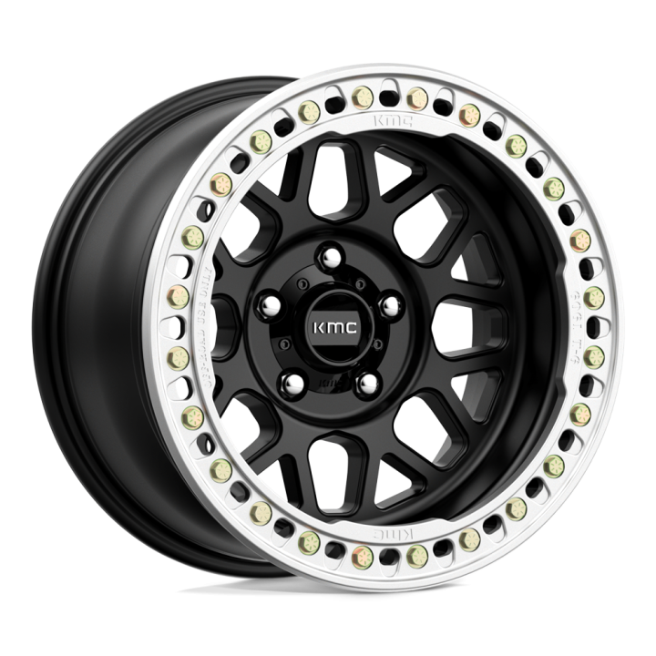 Jantă de Aluminiu, KMC KM235 GRENADE CRAWL Beadlock, 18x9.0, ET -24, 5x127, 71.5, Negru - EDK.ro